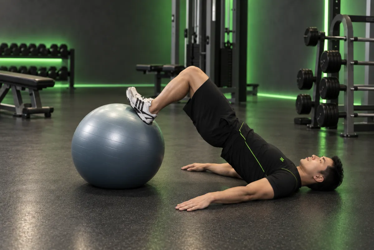 Cuốn đùi sau với bóng (ball leg curl) (Kết thúc)