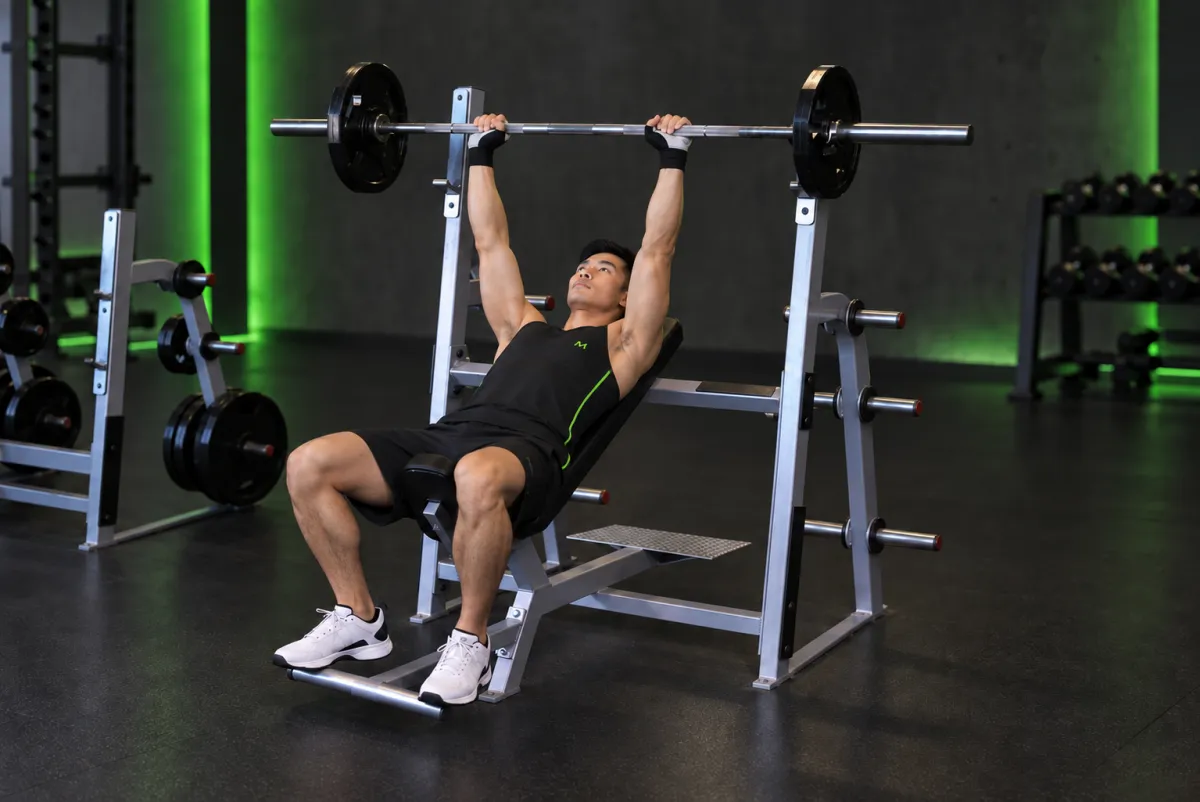 Barbell Incline Shoulder Raise (End)