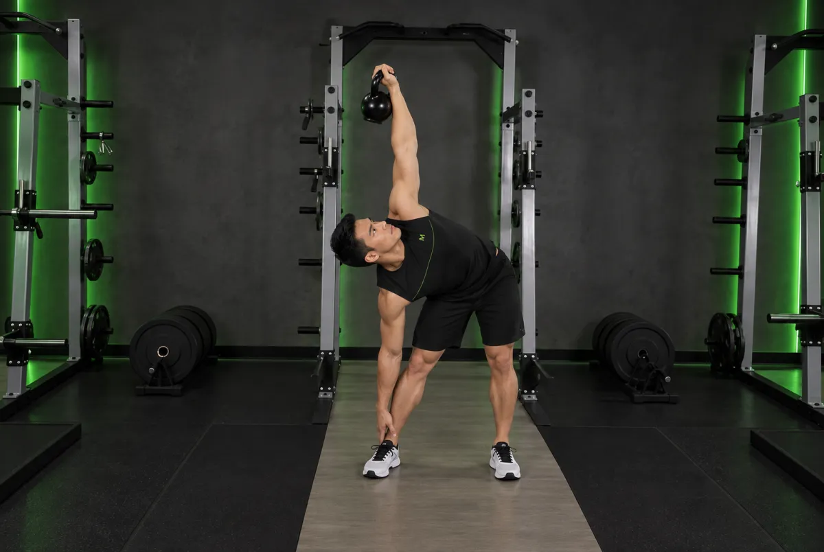 Bent press (đẩy tạ ấm nghiêng người) (Kết thúc)