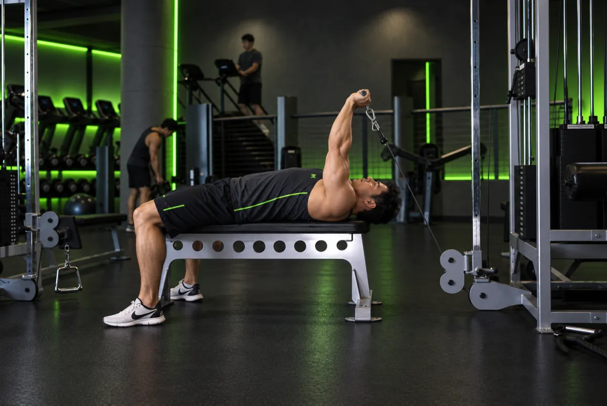 Cable Lying Triceps Extension (End)