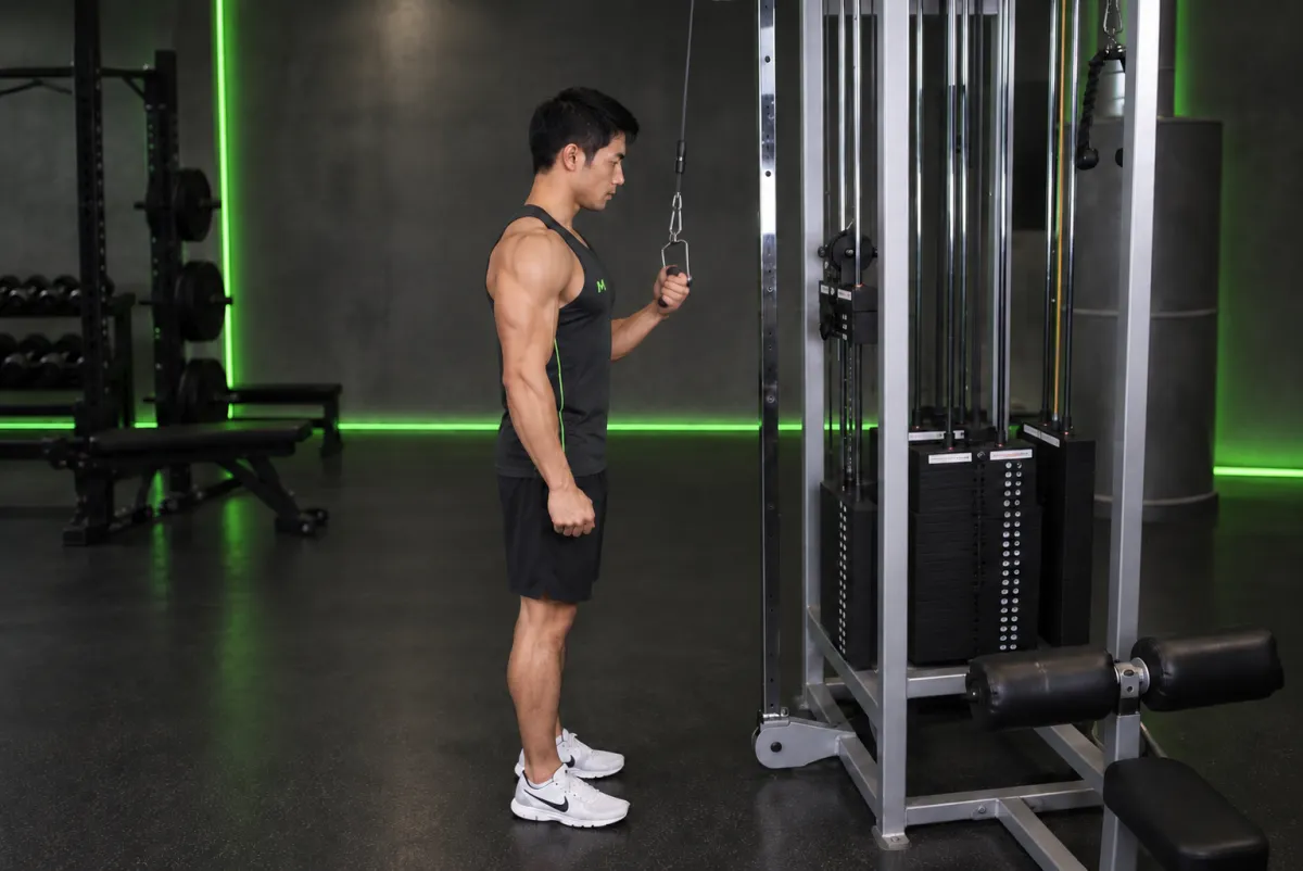 Duỗi tay sau cáp một tay (Kết thúc)