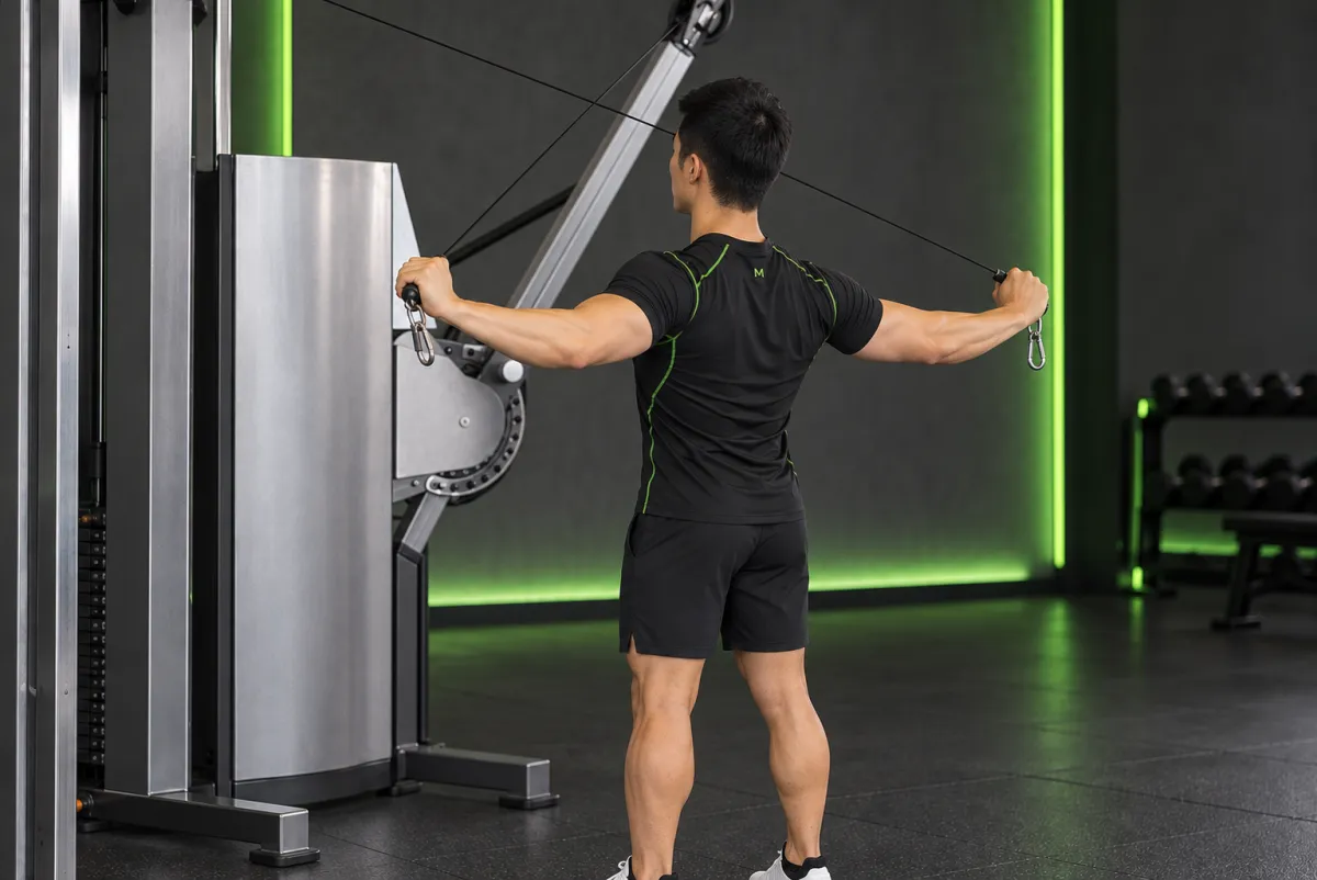 Dang tay sau vai với cáp chéo (cable rear delt fly) (Kết thúc)