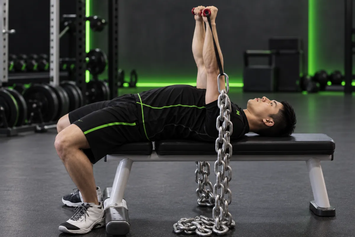 Đẩy ngực với xích (chain press) (Kết thúc)