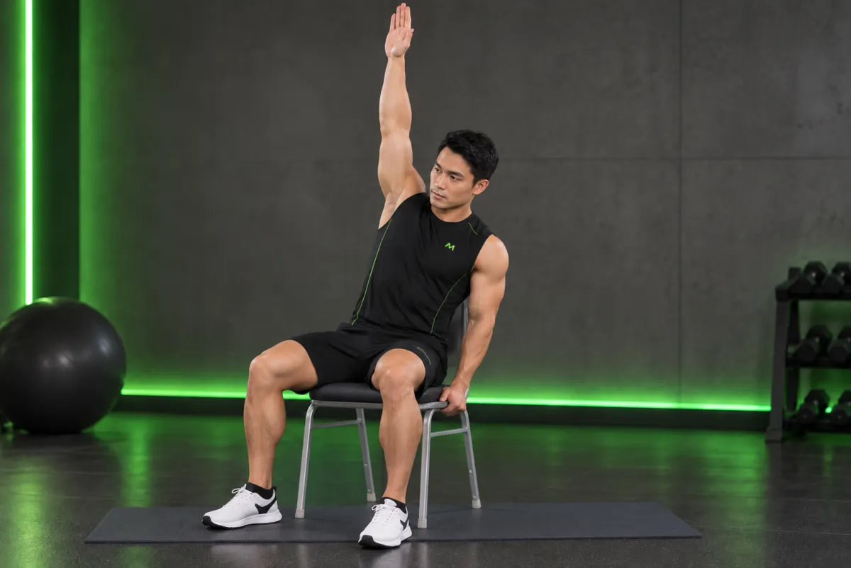 Giãn lưng dưới trên ghế (Kết thúc)