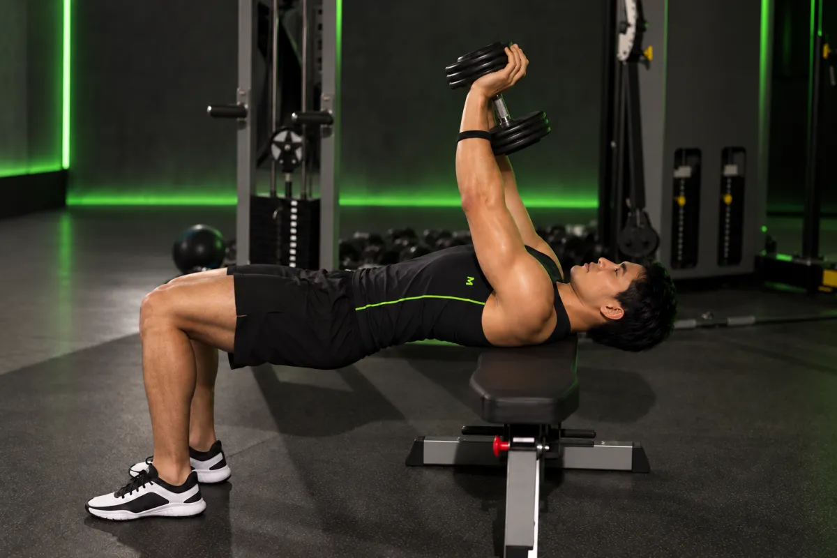 Close-Grip Dumbbell Press (End)