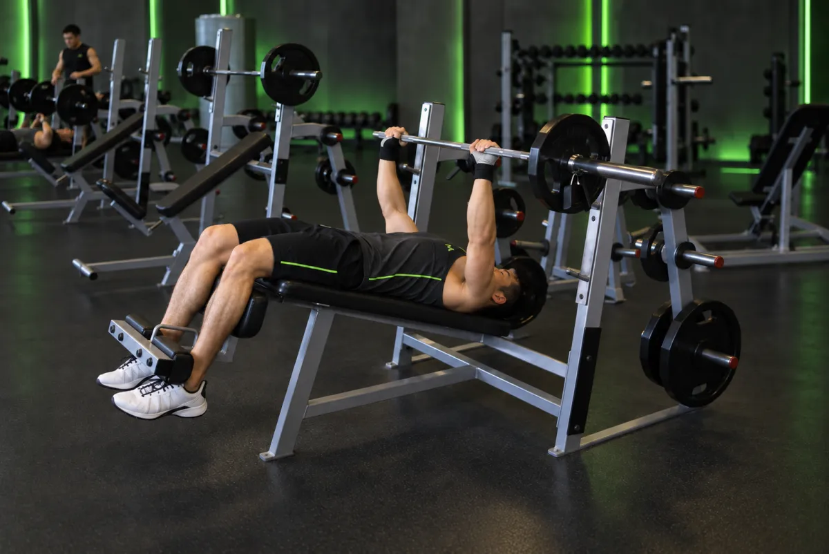 Decline Barbell Bench Press (End)