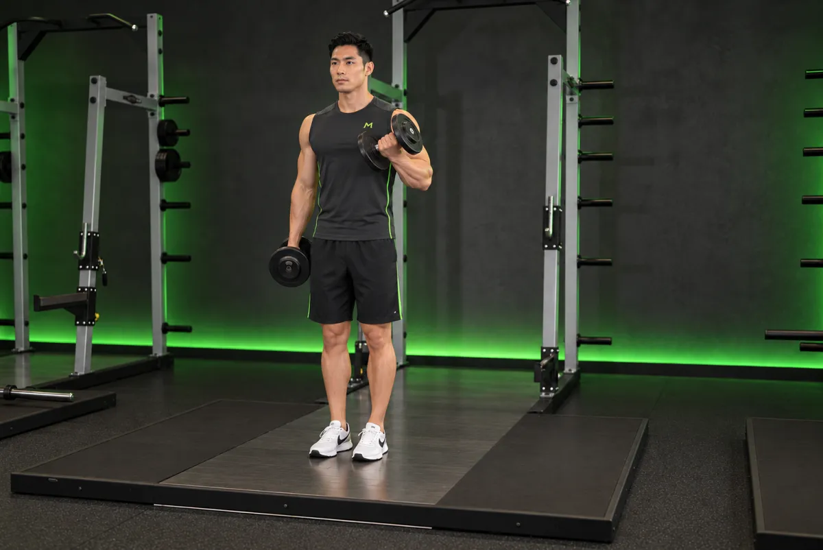 Cuốn tạ đơn luân phiên (alternate dumbbell curl) (Kết thúc)