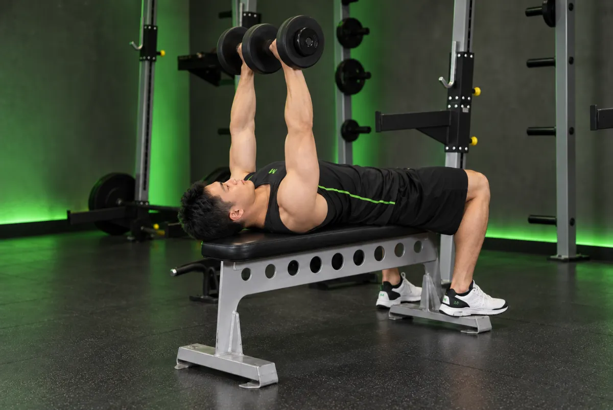Đẩy ngực với tạ đơn (dumbbell bench press) (Kết thúc)