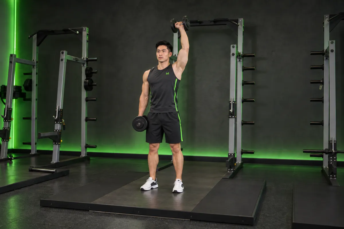 Dumbbell One-Arm Shoulder Press (End)