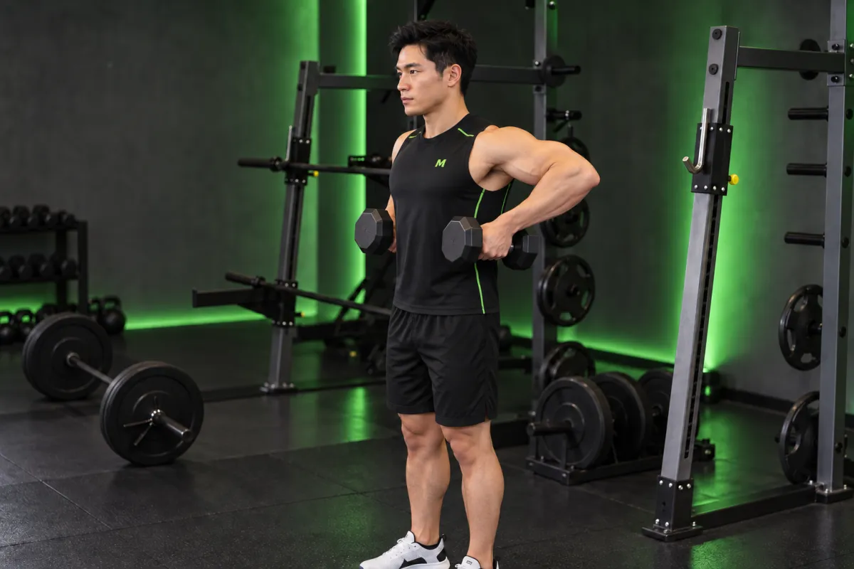 Nâng tạ đơn (dumbbell raise) (Kết thúc)