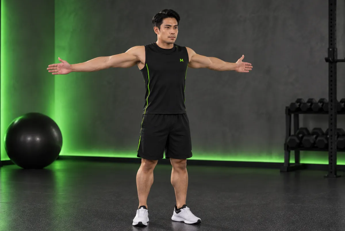 Giãn ngực động (dynamic chest stretch) (Kết thúc)