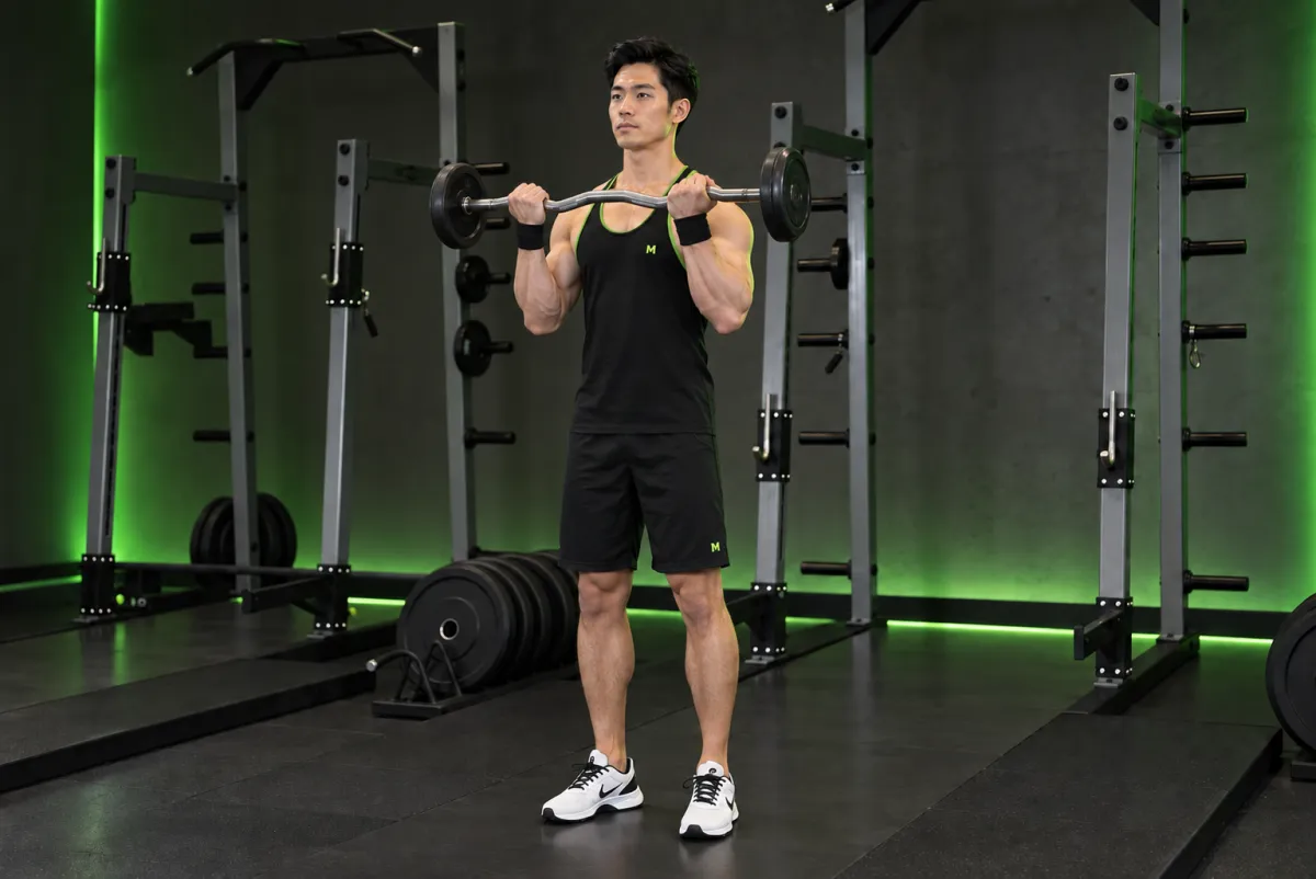 Cuốn tạ với thanh EZ (EZ-bar curl) (Kết thúc)