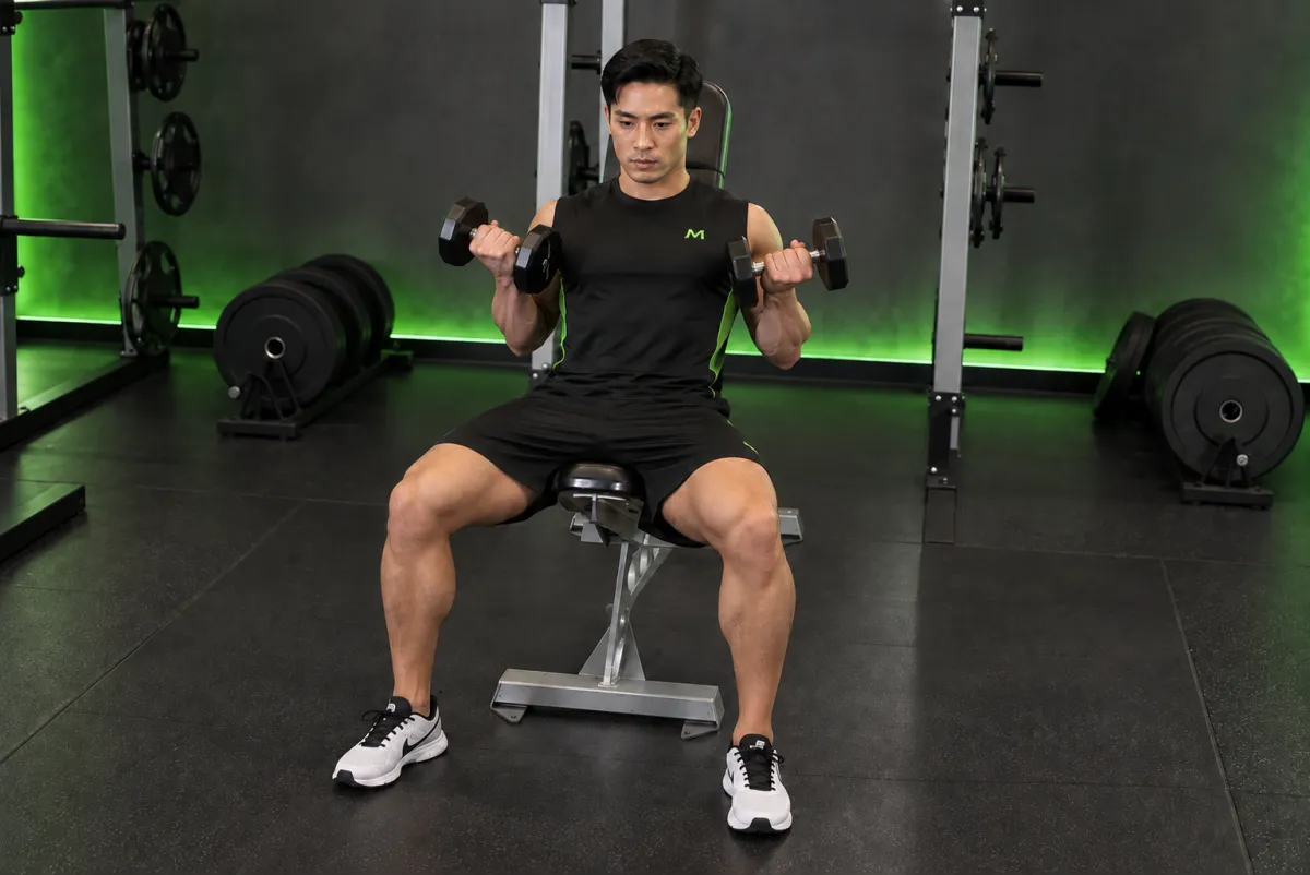 Cuốn tạ đơn ghế dốc xoay cổ tay (flexor incline dumbbell curl) (Kết thúc)