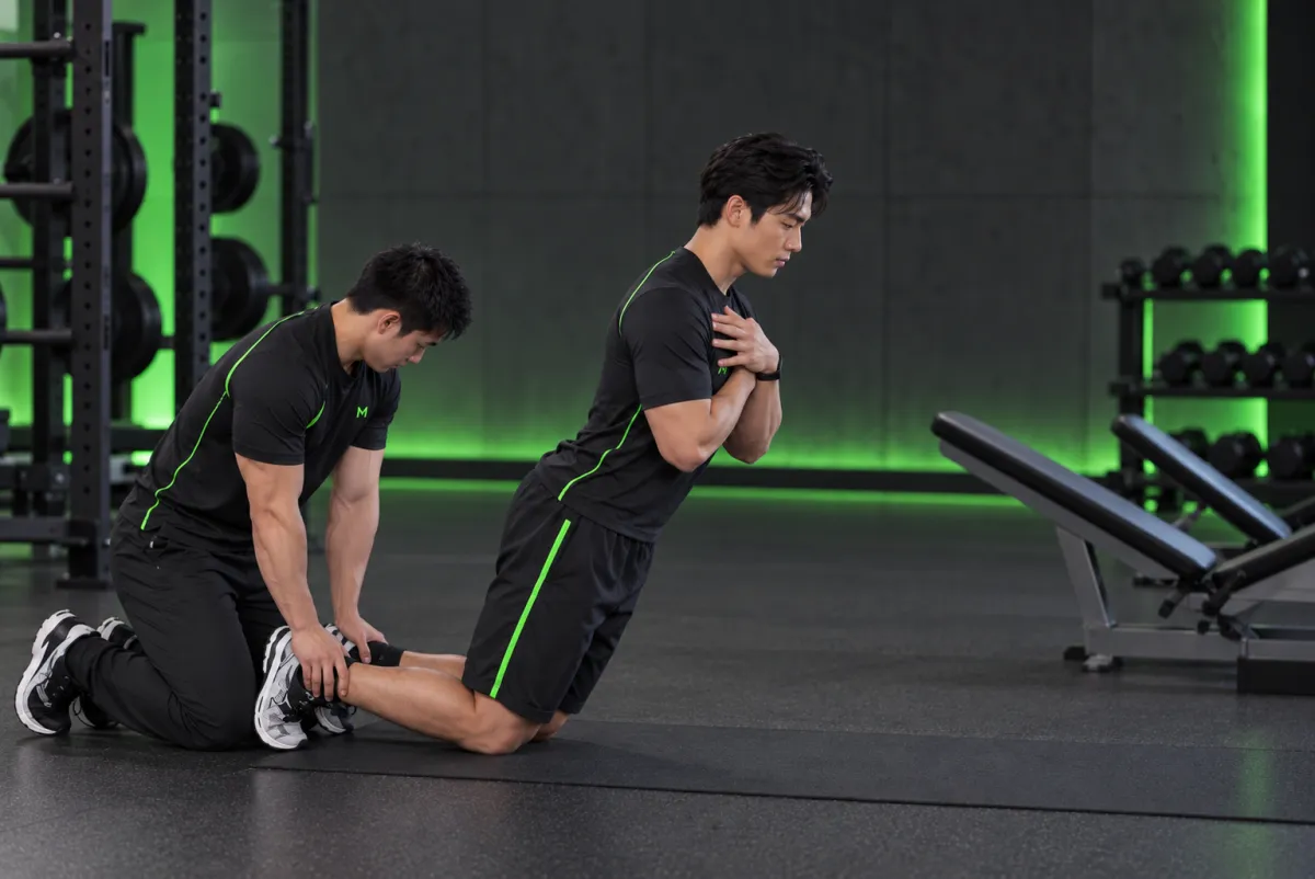 Gập đùi sau nằm sàn (floor glute-ham raise) (Kết thúc)
