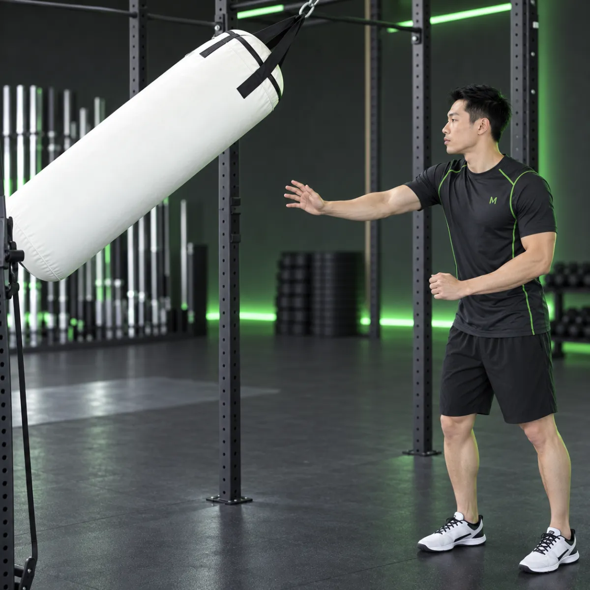 Đẩy bao cát nặng (heavy bag thrust) (Kết thúc)