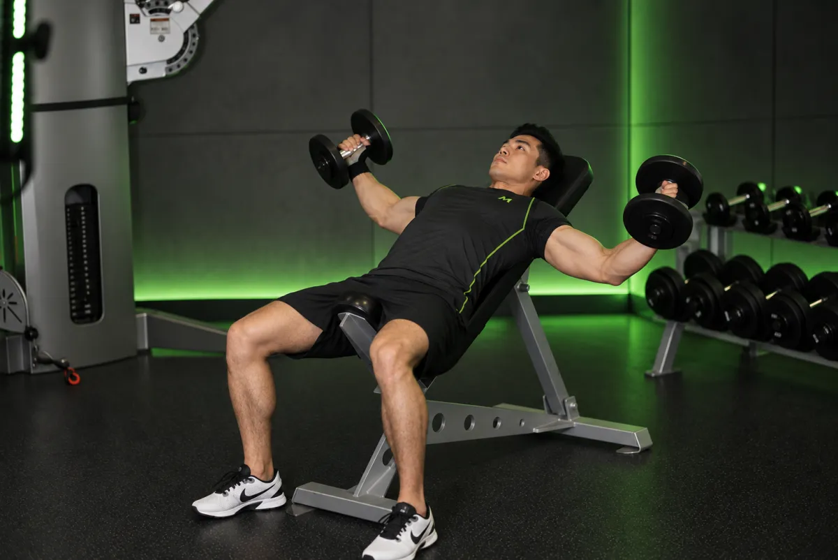 Incline Dumbbell Flyes (End)
