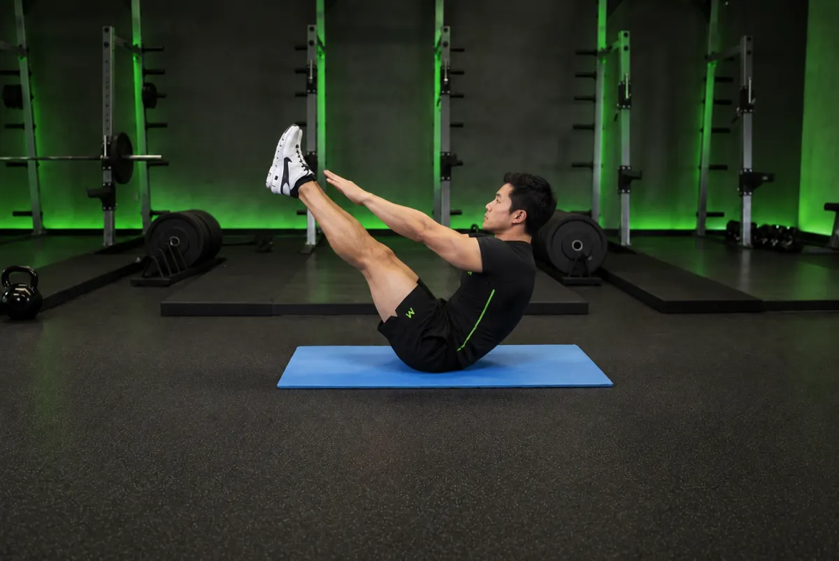 Gập bụng kiểu dao xếp (jackknife sit-up) (Kết thúc)