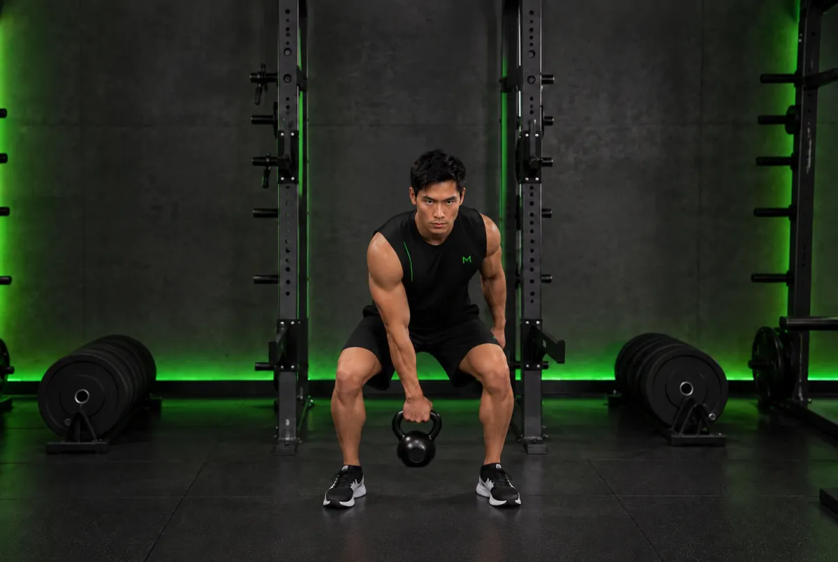 Kettlebell hang clean (kéo tạ ấm từ vị trí treo lên vai) (Kết thúc)