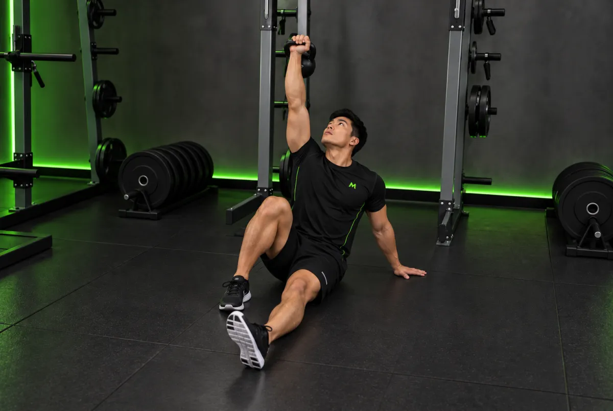 Turkish get-up với tạ ấm (kiểu lunge) (Kết thúc)