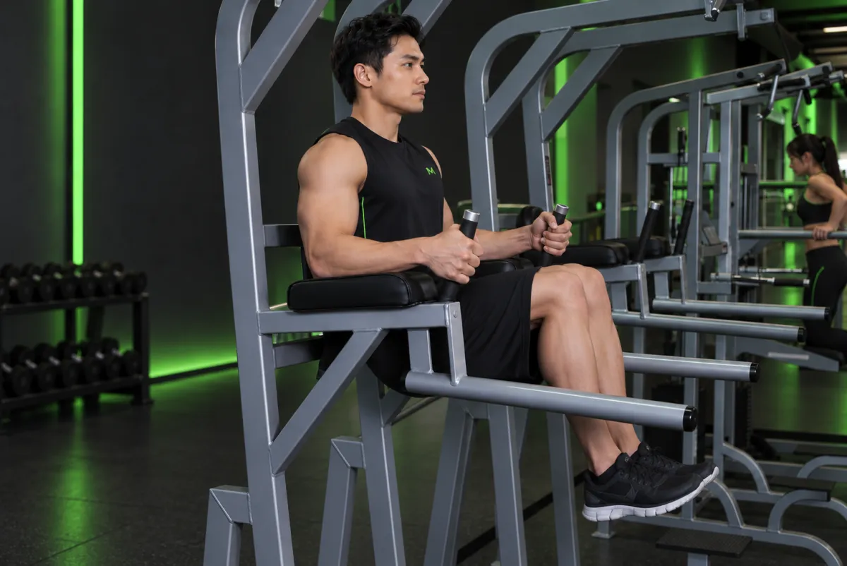 Knee/Hip Raise On Parallel Bars (End)