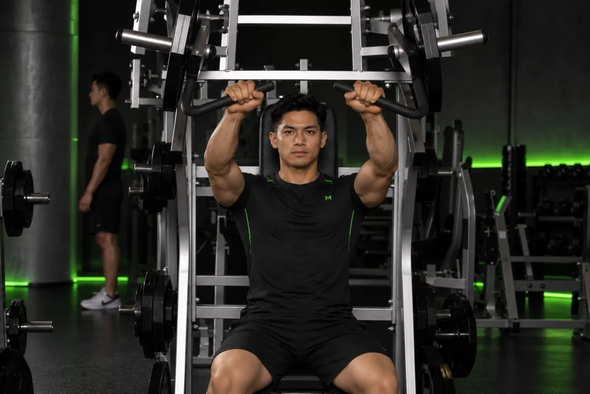 Đẩy ngực dốc lên trên máy leverage (Kết thúc)