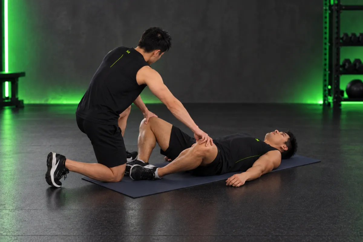 Giãn háng nằm gập gối (lying bent leg groin) (Kết thúc)