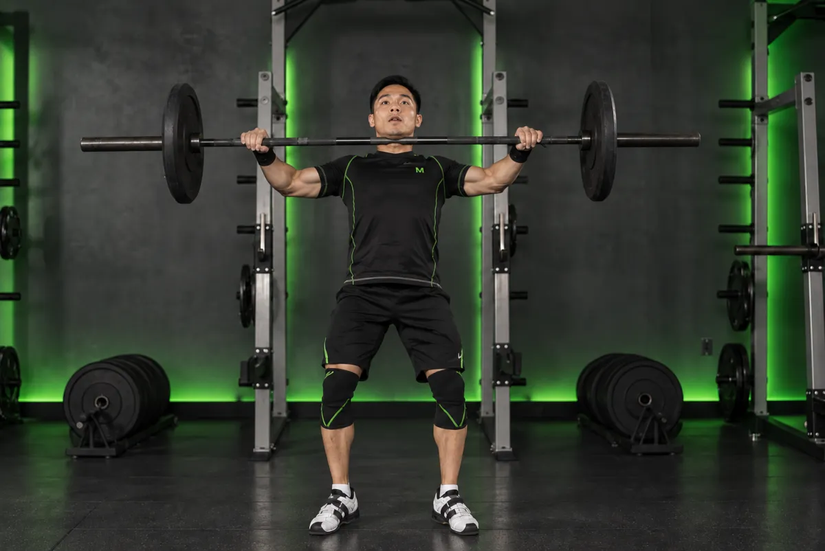 Muscle snatch (giật tạ không hạ thấp người) (Kết thúc)