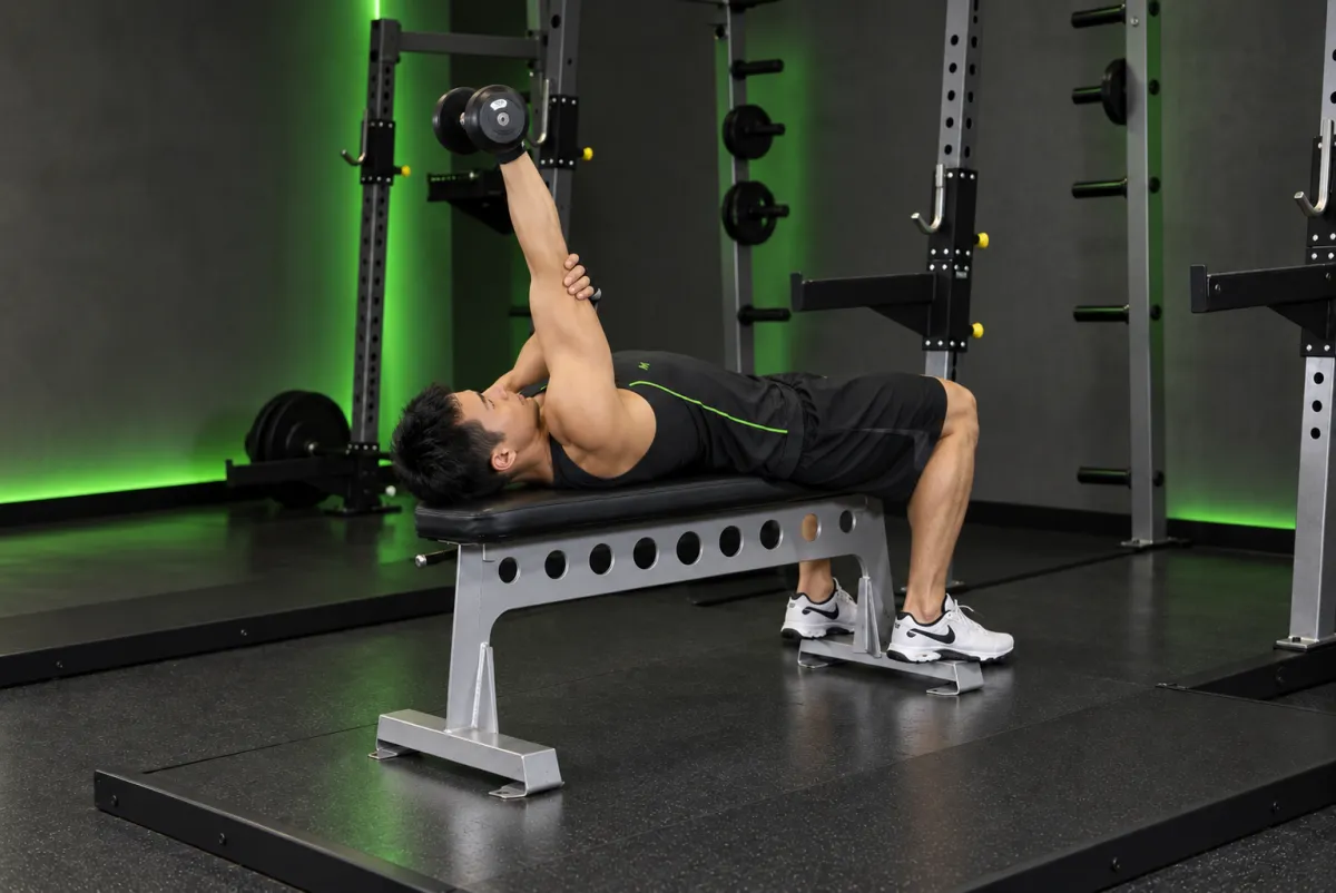 One Arm Supinated Dumbbell Triceps Extension (End)