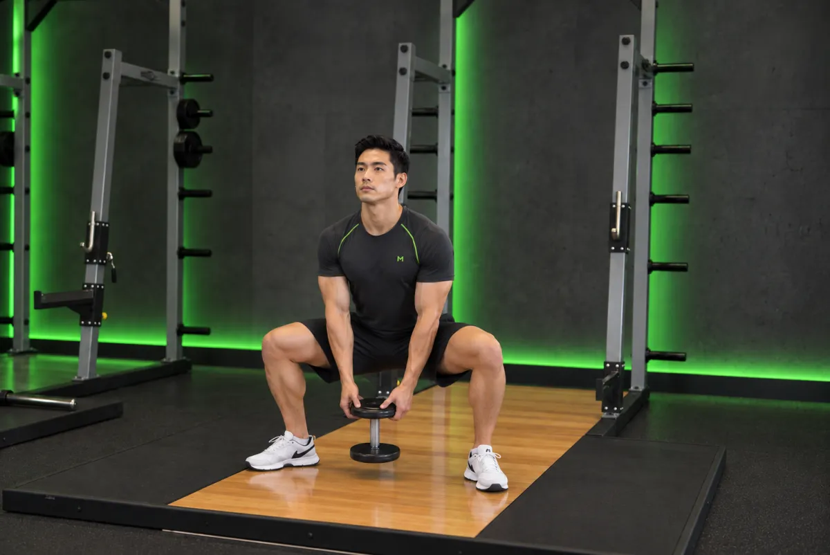 Squat plié với tạ đơn (Kết thúc)