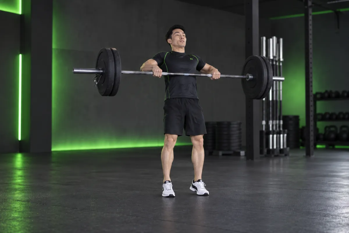 Power clean (cử tạ kéo lên vai) (Kết thúc)