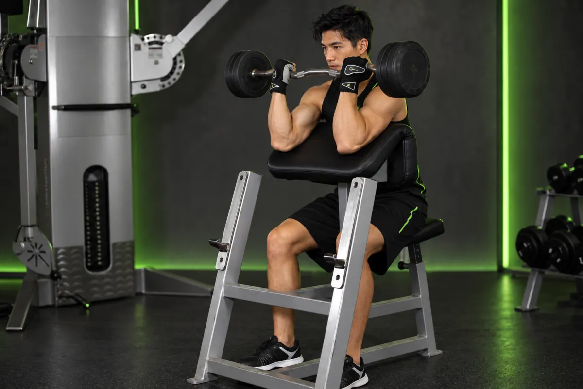 Cuốn tạ ghế preacher (preacher curl) (Kết thúc)