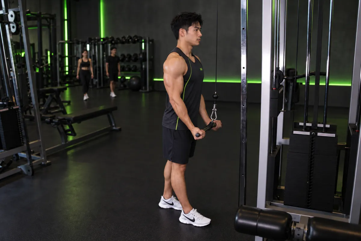 Reverse Grip Triceps Pushdown (End)
