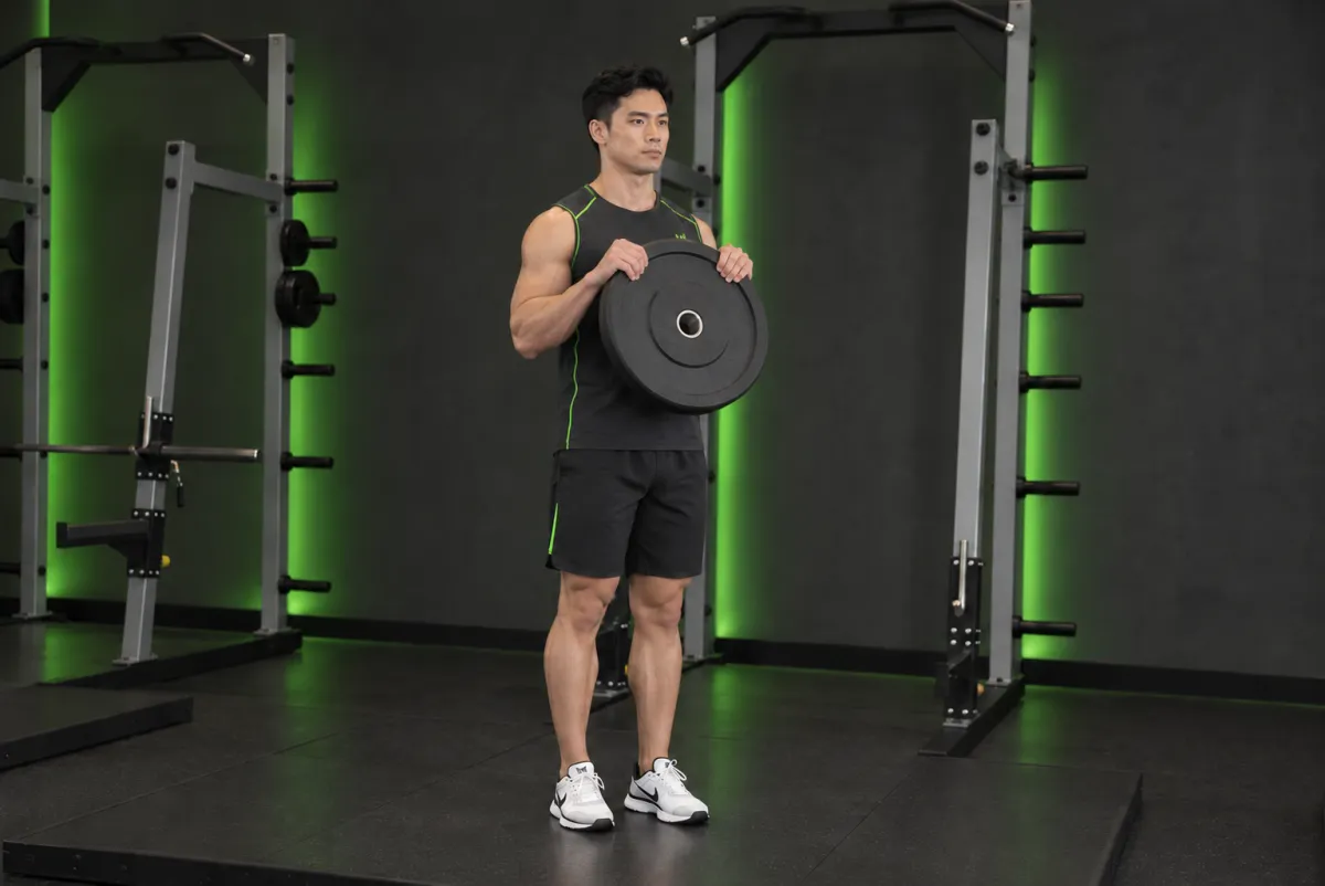 Cuốn đĩa tạ nắm sấp (reverse plate curl) (Kết thúc)