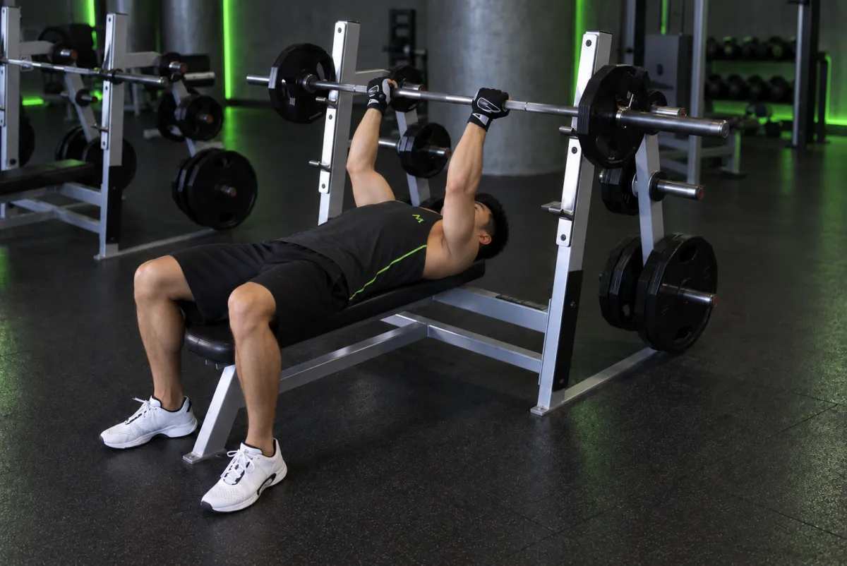 Đẩy ngực tay hẹp nắm ngửa (reverse triceps bench press) (Kết thúc)