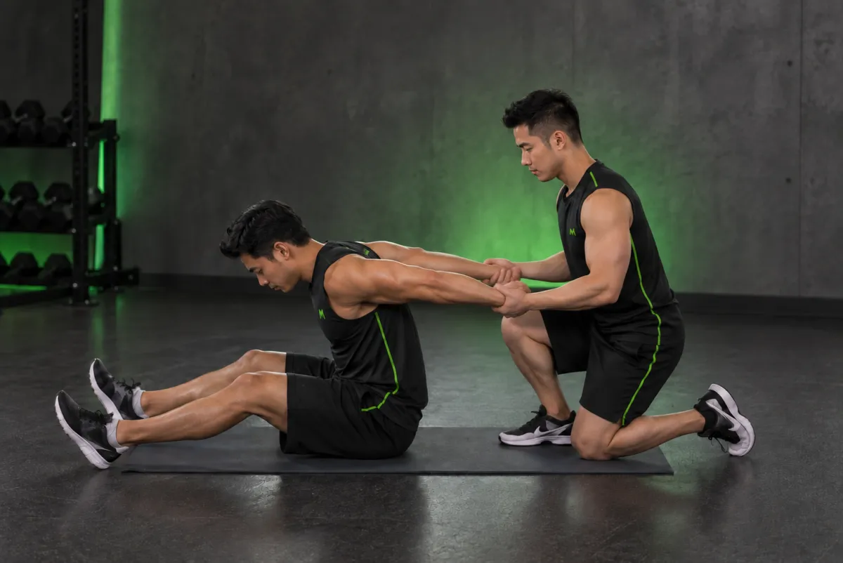 Giãn cơ bắp tay trước ngồi (Kết thúc)