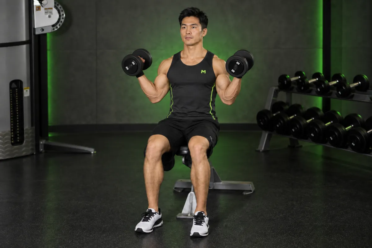 Cuốn tạ đơn ngồi cho phần trong bắp tay trước (Kết thúc)