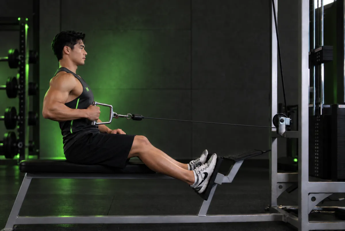Seated One-arm Cable Pulley Rows (End)