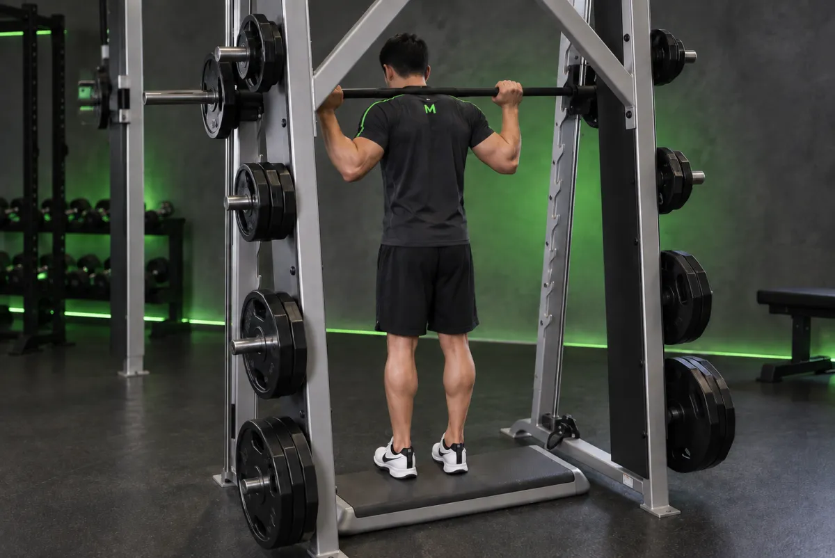 Nhón bắp chân ngược với máy Smith (Kết thúc)