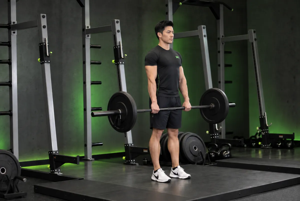 Deadlift chân thẳng với tạ đòn (stiff-leg deadlift) (Kết thúc)