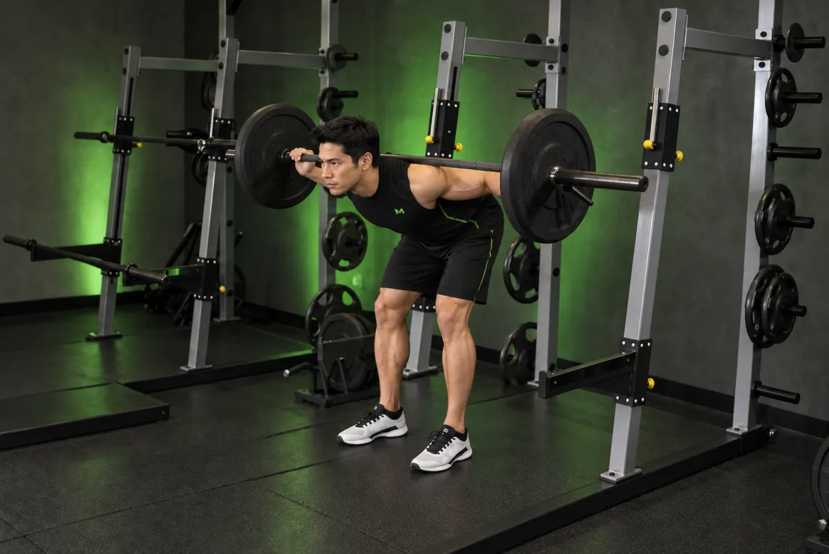 Stiff Leg Barbell Good Morning (End)
