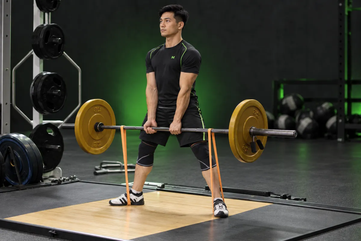 Sumo deadlift với dây kháng lực (Kết thúc)