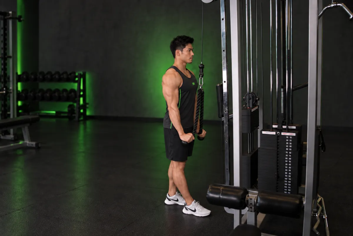Đẩy cáp tay sau – dây thừng (rope pushdown) (Kết thúc)