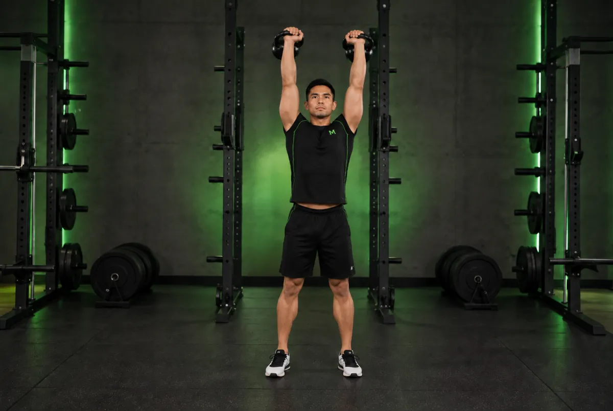 Jerk hai tay với tạ ấm (kettlebell jerk) (Kết thúc)