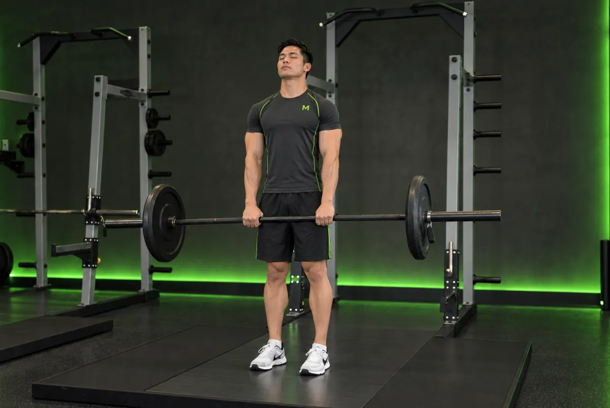 Kéo tạ đòn thẳng đứng (upright row) (Kết thúc)