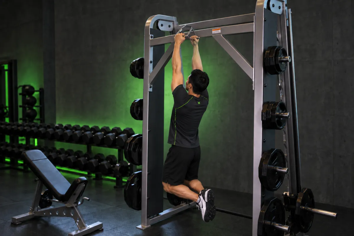 Hít xà với tay cầm chữ V (V-bar pull-up) (Kết thúc)