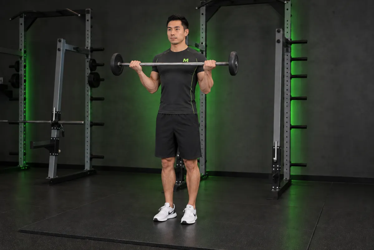 Cuốn tạ đòn đứng – tay rộng (wide-grip barbell curl) (Kết thúc)