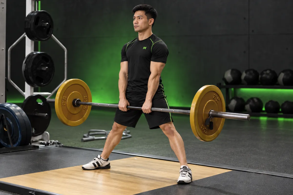 Deadlift chân thẳng – chân rộng (Kết thúc)